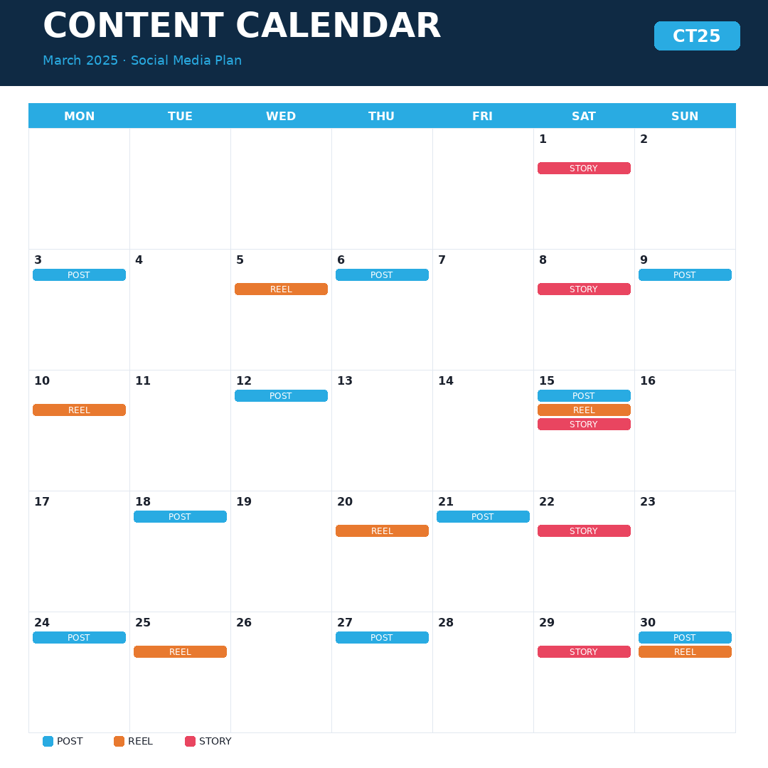 Monthly Grid Calendar